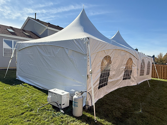 Heated 20x40 tent for rent