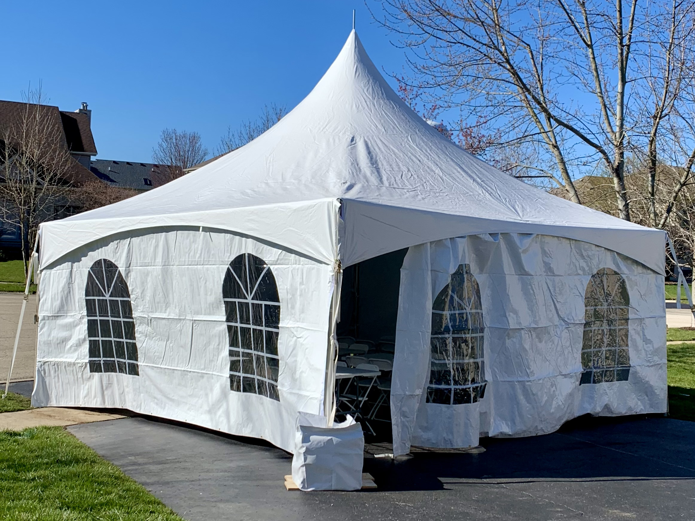 Heated graduation party tent for rent